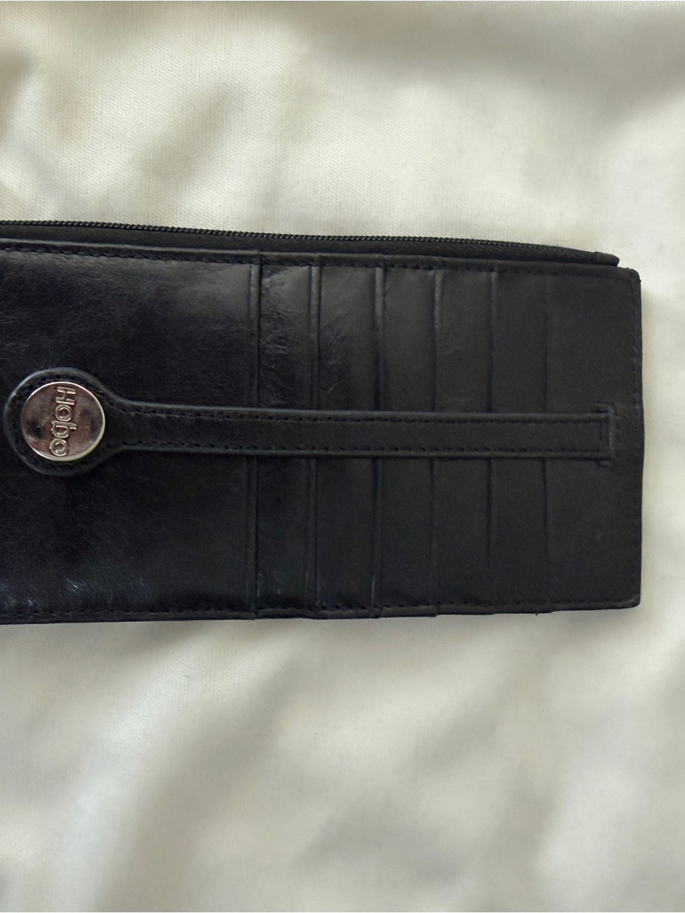 HOBO Black Leather Wallet with Floral ID Window - Picture 2 of 3
